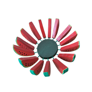 Fruteira de Mesa em Madeira – Melancia Pintada à Mão